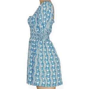 HILL HOUSE Athena Mini Dress, Trailing Vine Blue Crepe, XSM, Never worn